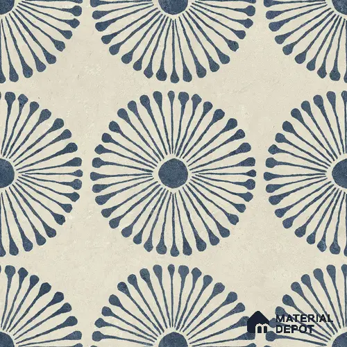 Moroccan Wall & Floor Highlighter 1 Tile TL 11190 Indigo Bloom 1 ft x 1 ft Ceramic Matte Finish Tile - 10 mm | Suitable For Bathroom, Balcony & Kitchen Backsplash
