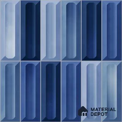 Faux Subway Wall Tile TL 11293 Azure Prism 1 ft x 1 ft Ceramic Glossy Finish Tile - 10 mm | Suitable For Bathroom, Balcony & Kitchen Backsplash (Sample)