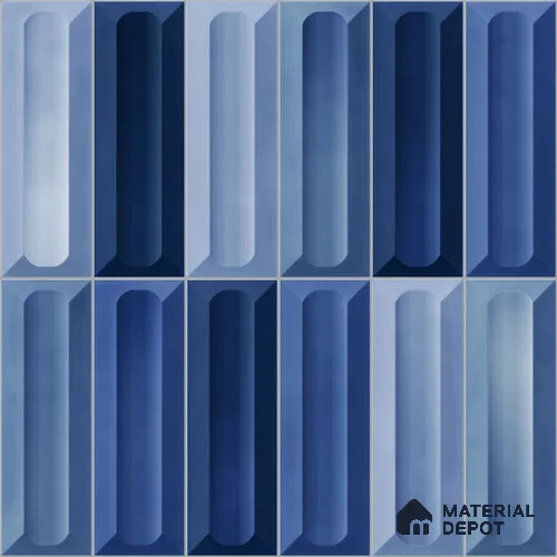 Faux Subway Wall Tile TL 11293 Azure Prism 1 ft x 1 ft Ceramic Glossy Finish Tile - 10 mm | Suitable For Bathroom, Balcony & Kitchen Backsplash