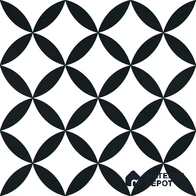 Moroccan Monochrome Wall & Floor Tile TL 11137 Noir Orbit 1 ft x 1 ft Ceramic Matte Finish Tile - 10 mm | Suitable For Bathroom, Balcony & Kitchen Backsplash (Sample)