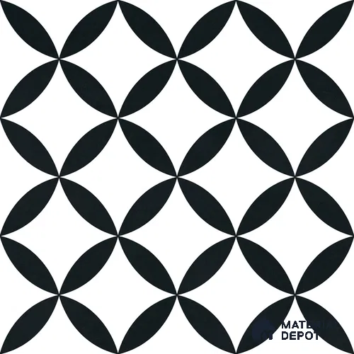 Moroccan Monochrome Wall & Floor Tile TL 11137 Noir Orbit 1 ft x 1 ft Ceramic Matte Finish Tile - 10 mm | Suitable For Bathroom, Balcony & Kitchen Backsplash
