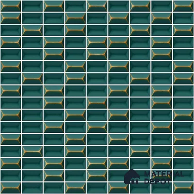 Faux Subway Wall Tile TL 11326 Emerald Prism 1 ft x 1 ft Ceramic Glossy Finish Tile - 10 mm | Suitable For Bathroom, Dining Area, Kitchen Backsplash