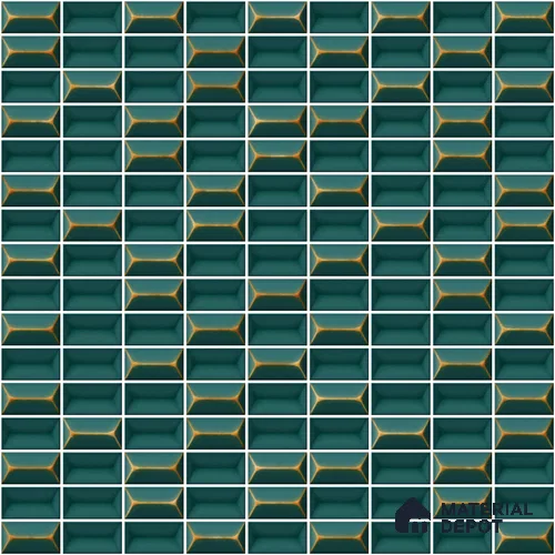 Faux Subway Wall Tile TL 11326 Emerald Prism 1 ft x 1 ft Ceramic Glossy Finish Tile - 10 mm | Suitable For Bathroom, Dining Area, Kitchen Backsplash