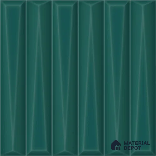 Faux Subway Wall Tile TL 11342 Teal Prism 1 ft x 1 ft Ceramic Glossy Finish Tile - 10 mm | Suitable For Bathroom, Dining Area, Kitchen Backsplash