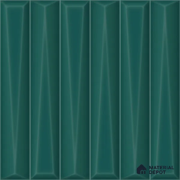 Faux Subway Wall Tile TL 11342 Teal Prism 1 ft x 1 ft Ceramic Glossy Finish Tile - 10 mm | Suitable For Bathroom, Dining Area, Kitchen Backsplash