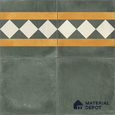Moroccan Wall & Floor Border 3 Carpet Tile TL 11215 Olive Lattice 1 ft x 1 ft Ceramic Matte Finish Tile - 10 mm | Suitable For Kitchen, Bathroom, Living Room