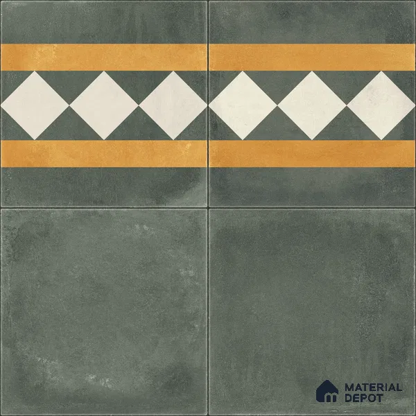 Moroccan Wall & Floor Border 3 Carpet Tile TL 11215 Olive Lattice 1 ft x 1 ft Ceramic Matte Finish Tile - 10 mm | Suitable For Kitchen, Bathroom, Living Room