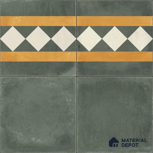 Moroccan Wall & Floor Border 3 Carpet Tile TL 11215 Olive Lattice 1 ft x 1 ft Ceramic Matte Finish Tile - 10 mm | Suitable For Kitchen, Bathroom, Living Room