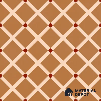 Moroccan Wall & Floor Carpet Center Tile TL 11176 Terracotta Lattice 1 ft x 1 ft Ceramic Matte Finish Tile - 10 mm | Suitable For Kitchen, Bathroom, Dining Area