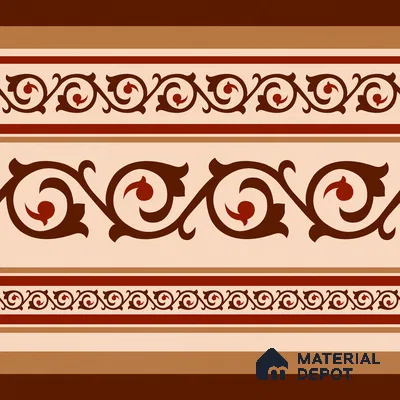 Moroccan Wall & Floor Carpet Border Tile TL 11177 Russet Filigree 1 ft x 1 ft Ceramic Matte Finish Tile - 10 mm | Suitable For Kitchen, Bathroom, Living Room