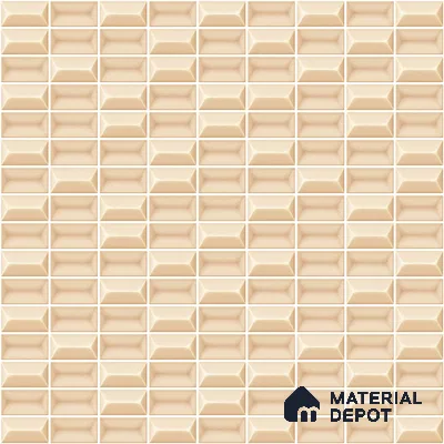 Faux Subway Wall Tile TL 11322 Beige Prism 1 ft x 1 ft Ceramic Glossy Finish Tile - 10 mm | Suitable For Bathroom, Dining Area, Kitchen Backsplash