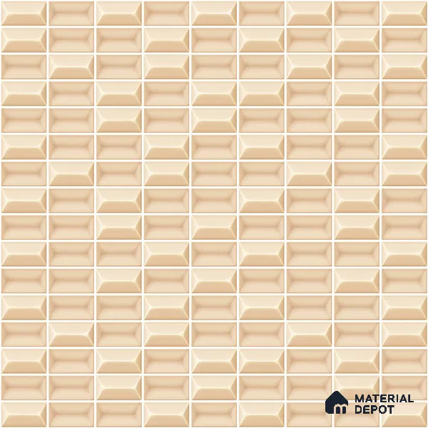 Faux Subway Wall Tile TL 11322 Beige Prism 1 ft x 1 ft Ceramic Glossy Finish Tile - 10 mm | Suitable For Bathroom, Dining Area, Kitchen Backsplash