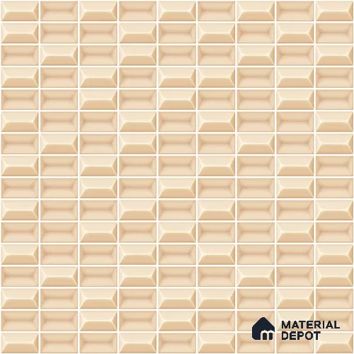 Faux Subway Wall Tile TL 11322 Beige Prism 1 ft x 1 ft Ceramic Glossy Finish Tile - 10 mm | Suitable For Bathroom, Dining Area, Kitchen Backsplash