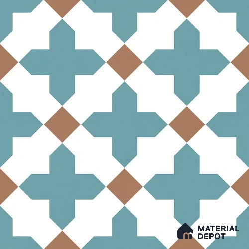 Moroccan Wall & Floor Tile TL 11108 Azure Lattice 1 ft x 1 ft Ceramic Matte Finish Tile - 10 mm | Suitable For Kitchen, Bathroom, Balcony