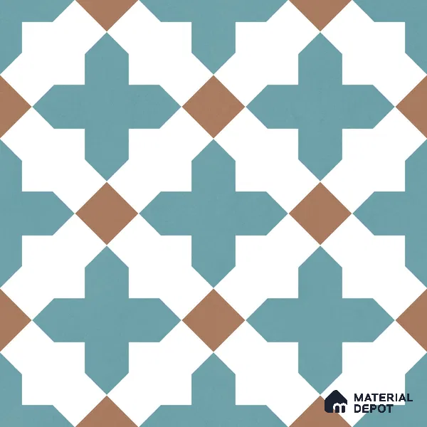 Moroccan Wall & Floor Tile TL 11108 Azure Lattice 1 ft x 1 ft Ceramic Matte Finish Tile - 10 mm | Suitable For Kitchen, Bathroom, Balcony