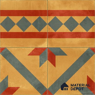 Moroccan Wall & Floor Border 1 Carpet Tile TL 11192 Desert Crest 1 ft x 1 ft Ceramic Matte Finish Tile - 10 mm | Suitable For Kitchen, Bathroom, Living Room