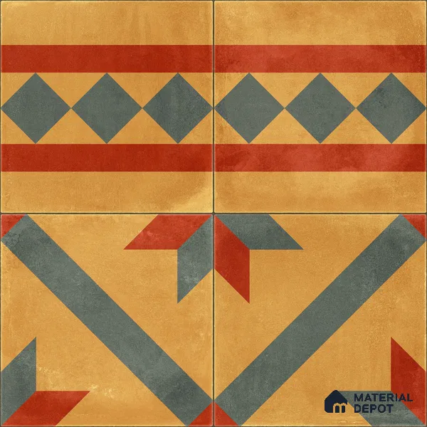 Moroccan Wall & Floor Border 1 Carpet Tile TL 11192 Desert Crest 1 ft x 1 ft Ceramic Matte Finish Tile - 10 mm | Suitable For Kitchen, Bathroom, Living Room