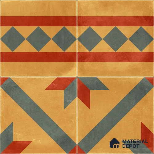 Moroccan Wall & Floor Border 1 Carpet Tile TL 11192 Desert Crest 1 ft x 1 ft Ceramic Matte Finish Tile - 10 mm | Suitable For Kitchen, Bathroom, Living Room