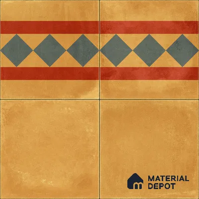 Moroccan Wall & Floor Border 3 Carpet Tile TL 11197 Amber Mosaic 1 ft x 1 ft Ceramic Matte Finish Tile - 10 mm | Suitable For Kitchen, Bathroom, Living Room