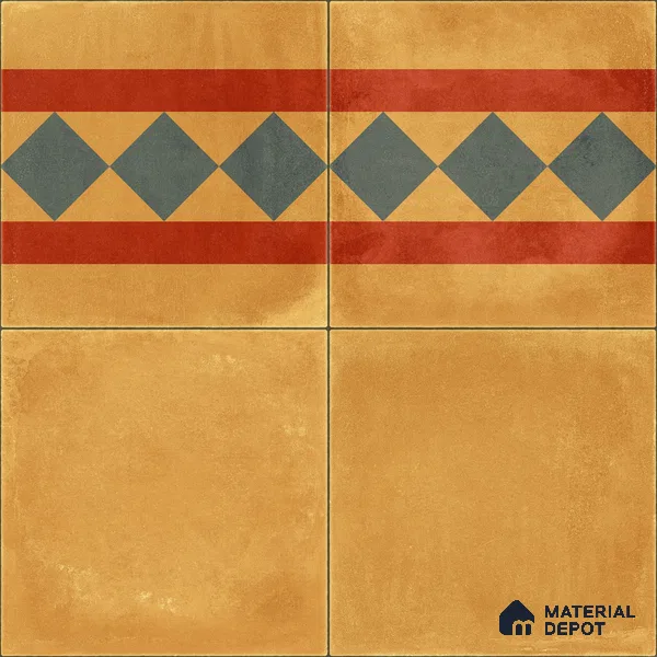 Moroccan Wall & Floor Border 3 Carpet Tile TL 11197 Amber Mosaic 1 ft x 1 ft Ceramic Matte Finish Tile - 10 mm | Suitable For Kitchen, Bathroom, Living Room