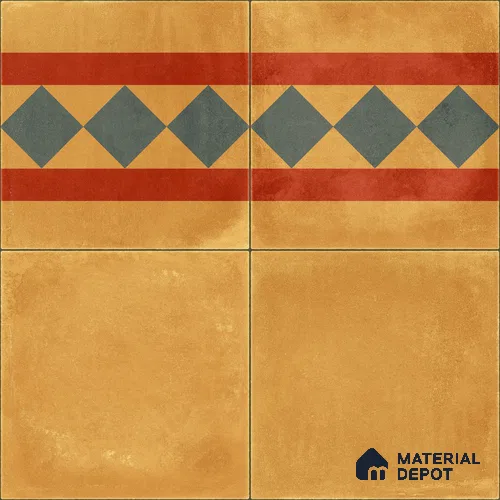 Moroccan Wall & Floor Border 3 Carpet Tile TL 11197 Amber Mosaic 1 ft x 1 ft Ceramic Matte Finish Tile - 10 mm | Suitable For Kitchen, Bathroom, Living Room