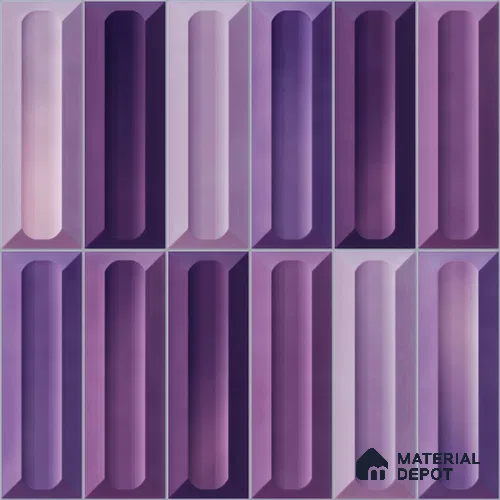 Faux Subway Wall Tile TL 11297 Violet Prism 1 ft x 1 ft Ceramic Glossy Finish Tile - 10 mm | Suitable For Bathroom, Dining Area,  Kitchen Backsplash