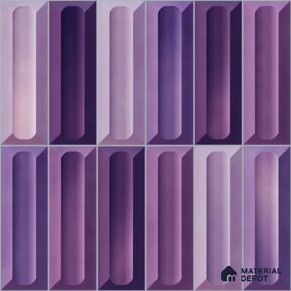 Faux Subway Wall Tile TL 11297 Violet Prism 1 ft x 1 ft Ceramic Glossy Finish Tile - 10 mm | Suitable For Bathroom, Balcony & Kitchen Backsplash (Sample)