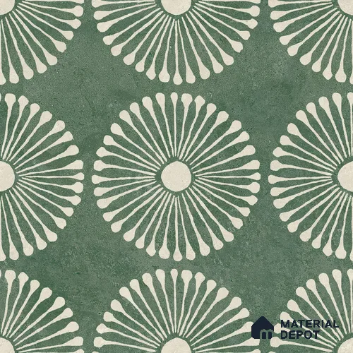 Moroccan Wall & Floor Highlighter 1 Tile TL 11188 Verdant Bloom 1 ft x 1 ft Ceramic Matte Finish Tile - 10 mm | Suitable For Kitchen, Bathroom, Balcony