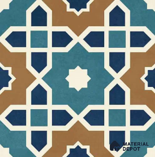 Moroccan Wall & Floor Tile TL 11103 Mosaic Azure 1 ft x 1 ft Ceramic Matte Finish Tile - 10 mm | Suitable For Kitchen, Bathroom, Balcony