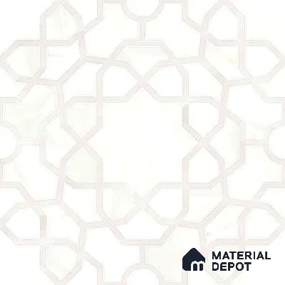 Moroccan Carving Wall & Floor Tile TL 11673 Ivory Arabesque 1 ft x 1 ft Ceramic Carving Matte Finish Tile - 10 mm | Suitable For Bathroom, Dining Area, Kitchen