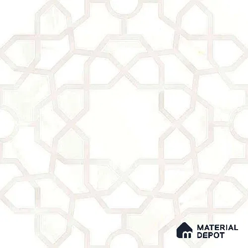 Moroccan Carving Wall & Floor Tile TL 11673 Ivory Arabesque 1 ft x 1 ft Ceramic Carving Matte Finish Tile - 10 mm | Suitable For Bathroom, Dining Area, Kitchen