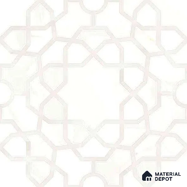 Moroccan Carving Wall & Floor Tile TL 11673 Ivory Arabesque 1 ft x 1 ft Ceramic Carving Matte Finish Tile - 10 mm | Suitable For Bathroom, Dining Area, Kitchen