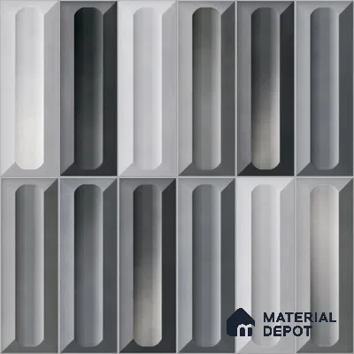 Faux Subway Wall Tile TL 11296 Graphite Capsule 1 ft x 1 ft Ceramic Glossy Finish Tile - 10 mm | Suitable For Bathroom, Dining Area, Kitchen Backsplash