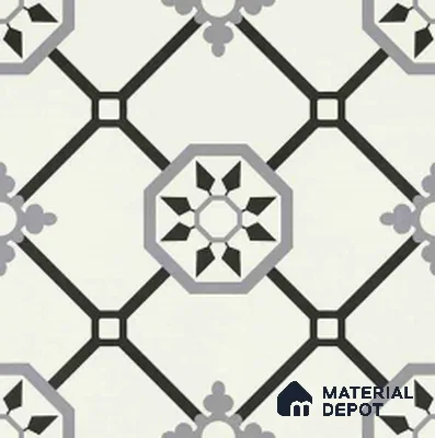 Moroccan Wall & Floor Tile TL 11120 Octave Lattice 1 ft x 1 ft Ceramic Matte Finish Tile - 10 mm | Suitable For Kitchen, Bathroom, Balcony