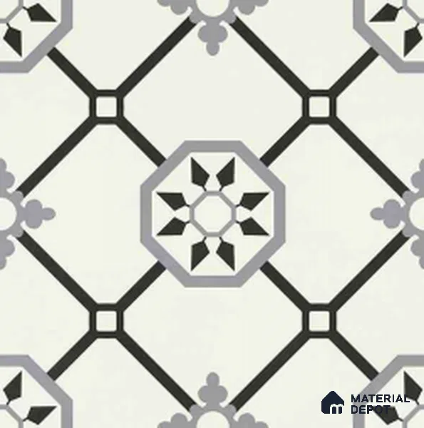 Moroccan Wall & Floor Tile TL 11120 Octave Lattice 1 ft x 1 ft Ceramic Matte Finish Tile - 10 mm | Suitable For Kitchen, Bathroom, Balcony