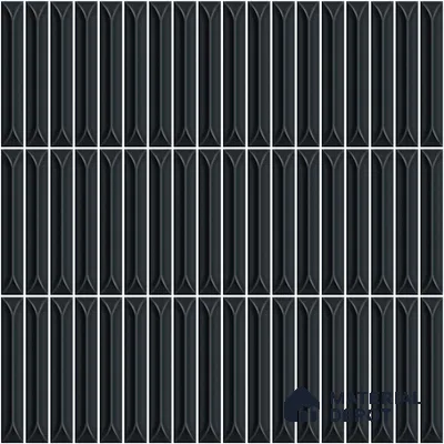 Faux Kitkat Subway Wall Tile TL 11310 Noir Pinnacle 1 ft x 1 ft Ceramic Glossy Finish Tile - 10 mm | Suitable For Bathroom, Balcony & Kitchen Backsplash (Sample)