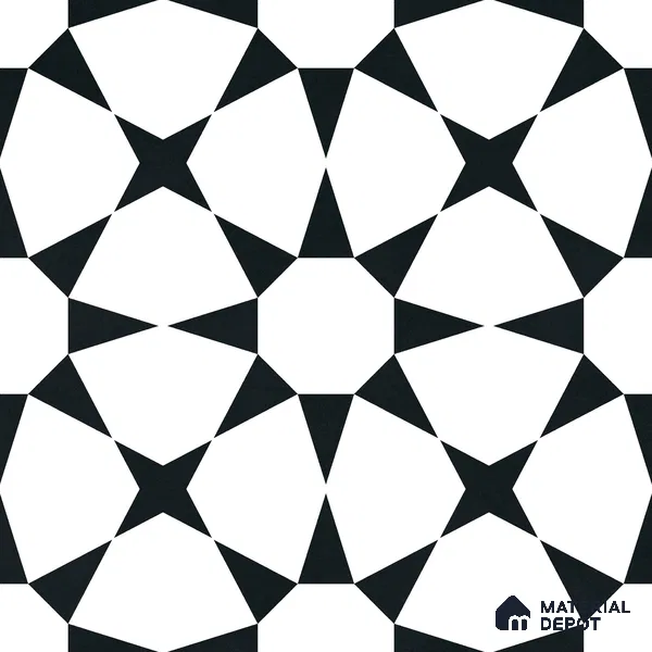 Moroccan Monochrome Wall & Floor Tile TL 11134 Nova Star 1 ft x 1 ft Ceramic Matte Finish Tile - 10 mm | Suitable For Kitchen, Bathroom, Balcony