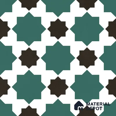 Moroccan Wall & Floor Tile TL 11109 Emerald Star Mosaic 1 ft x 1 ft Ceramic Matte Finish Tile - 10 mm | Suitable For Kitchen, Bathroom, Balcony