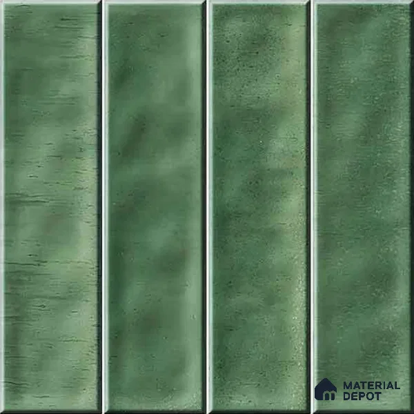 Faux Subway Wall Tile TL 11304 Sage Flute 1 ft x 1 ft Ceramic Glossy Finish Tile - 10 mm | Suitable For Bathroom, Dining Area, Kitchen Backsplash