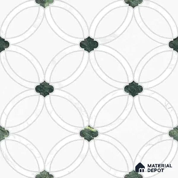 Moroccan Carving Wall & Floor Tile TL 11665 Emerald Lattice 1 ft x 1 ft Ceramic Carving Matte Finish Tile - 10 mm | Suitable For Bathroom, Dining Area, Kitchen