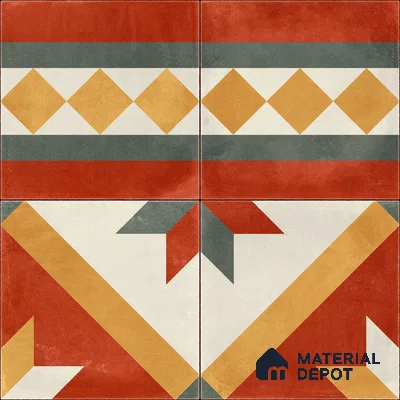 Moroccan Wall & Floor Border 1 Carpet Tile TL 11201 Russet Mosaic 1 ft x 1 ft Ceramic Matte Finish Tile - 10 mm | Suitable For Kitchen, Bathroom, Living Room