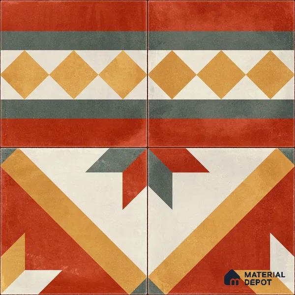 Moroccan Wall & Floor Border 1 Carpet Tile TL 11201 Russet Mosaic 1 ft x 1 ft Ceramic Matte Finish Tile - 10 mm | Suitable For Kitchen, Bathroom, Living Room