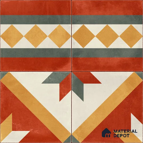 Moroccan Wall & Floor Border 1 Carpet Tile TL 11201 Russet Mosaic 1 ft x 1 ft Ceramic Matte Finish Tile - 10 mm | Suitable For Kitchen, Dining Area, Living Room
