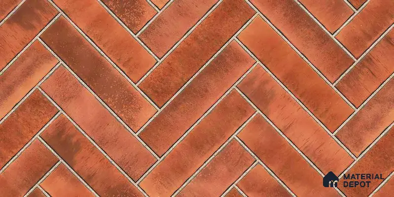 Faux Subway Wall Tile TL 11683 G Terracotta Herringbone 2 ft x 1 ft Ceramic Glossy Finish Tile - 9 mm | Suitable For Bathroom, Balcony & Kitchen Backsplash