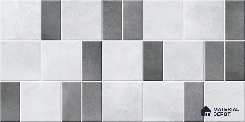 Faux Subway Wall Tile TL 11266 Urban Grid 2 ft x 1 ft Ceramic Granulla Finish Tile - 9 mm | Suitable For Bathroom, Balcony & Kitchen Backsplash