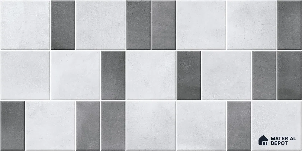 Faux Subway Wall Tile TL 11266 Urban Grid 2 ft x 1 ft Ceramic Granulla Finish Tile - 9 mm | Suitable For Bathroom, Balcony & Kitchen Backsplash