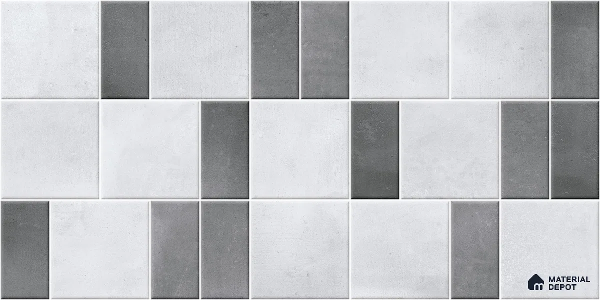 Faux Subway Wall Tile TL 11266 Urban Grid 2 ft x 1 ft Ceramic Granulla Finish Tile - 9 mm | Suitable For Bathroom, Balcony & Kitchen Backsplash