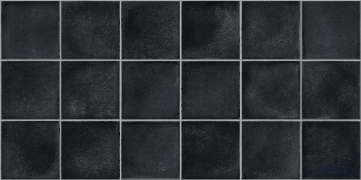 Faux Subway Wall Tile TL 11251 Noir Forge 2 ft x 1 ft Ceramic Glossy Finish Tile - 9 mm | Suitable For Bathroom, Basin Area, Kitchen Backsplash