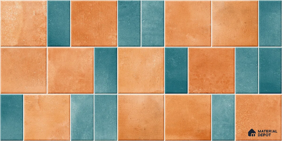 Faux Subway Wall Tile TL 11261 Terracotta Azure 2 ft x 1 ft Ceramic Granulla Finish Tile - 9 mm | Suitable For Bathroom, Basin Area, Kitchen Backsplash