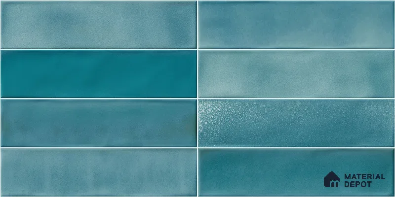 Faux Subway Wall Tile TL 11227 Azure Drift 2 ft x 1 ft Ceramic Glossy Finish Tile - 9 mm | Suitable For Bathroom, Dining Area, Kitchen Backsplash